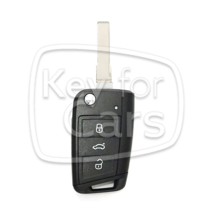 nieuw Seat 3 knops klapsleutel Megamos AES 433MHZ OEM 575959752AL - Keyless GO - Afbeelding 2