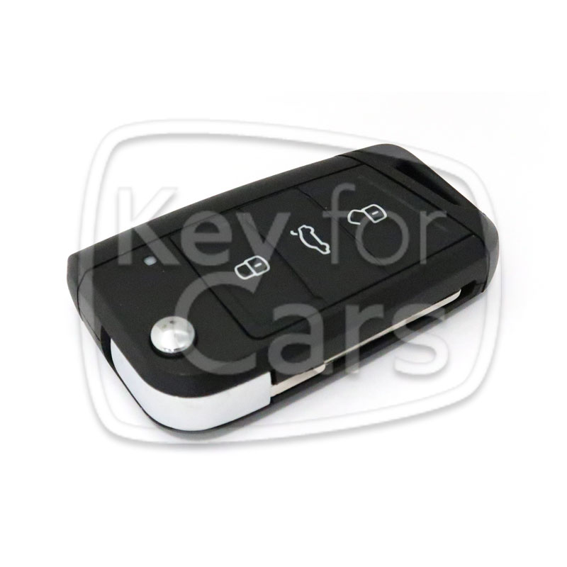 nieuw Seat 3 knops klapsleutel Megamos AES 433MHZ OEM 575959752AL - Keyless GO - Afbeelding 3